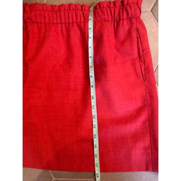 J.Crew Red Wool Blend Skirt Size Large | Elastic Waist | Lined w/ Pockets - Picture 2 of 3